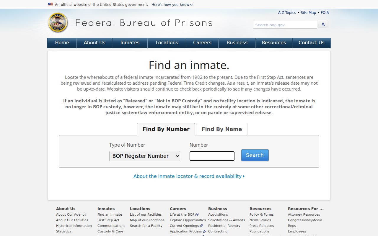 Pike County arrest lookup federal inmate locator interface