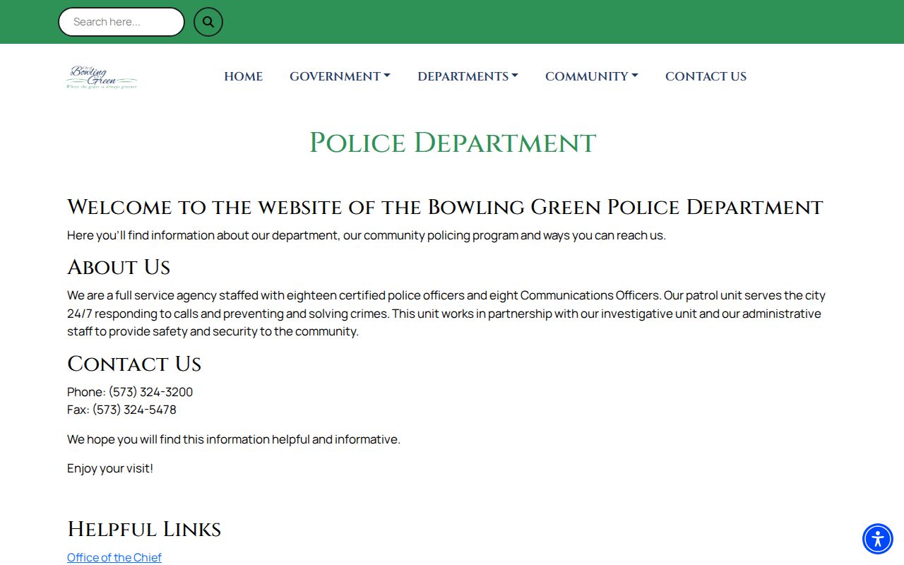 Bowling Green criminal records police department source in Pike County