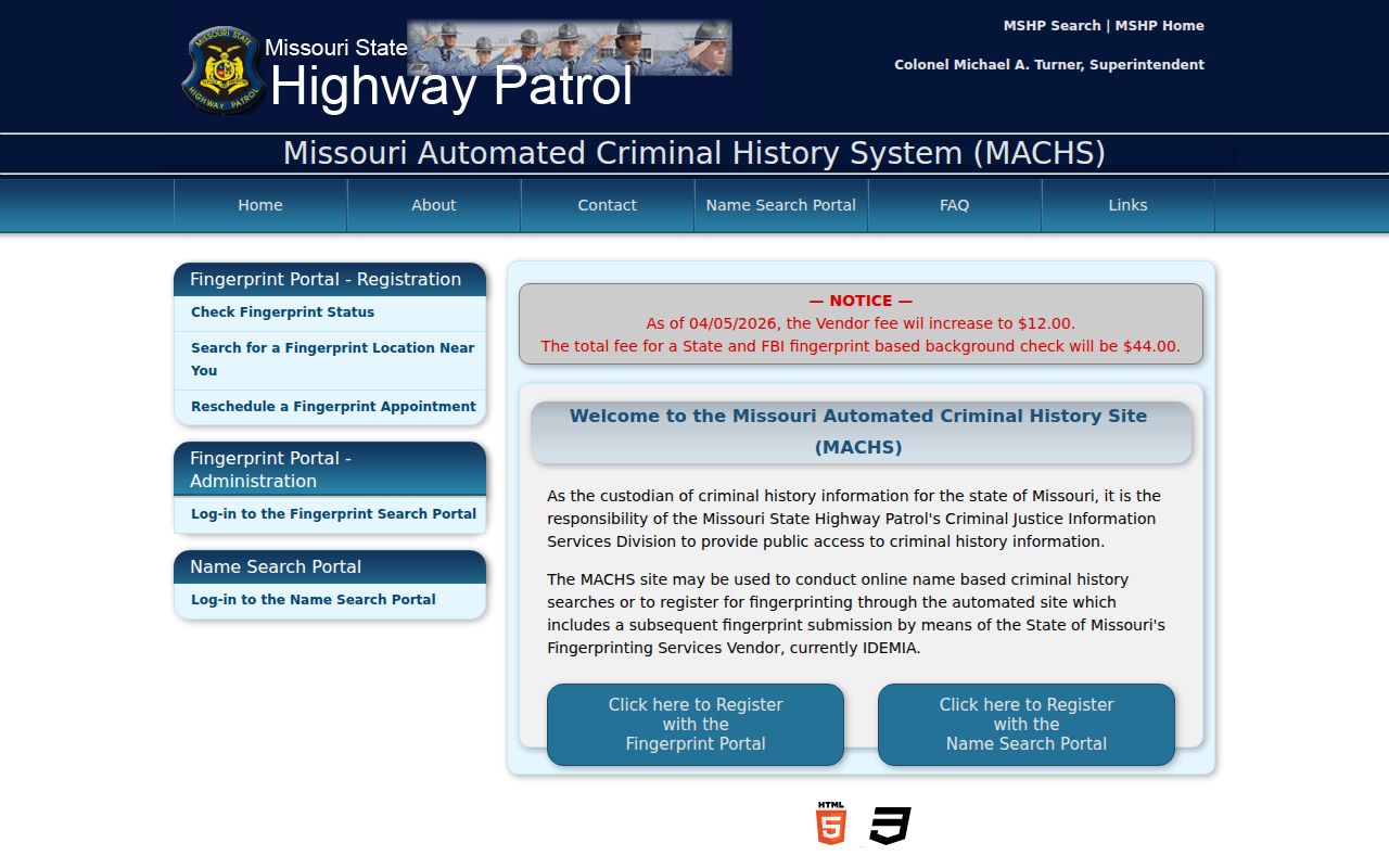 Pike County criminal history MACHS check gateway