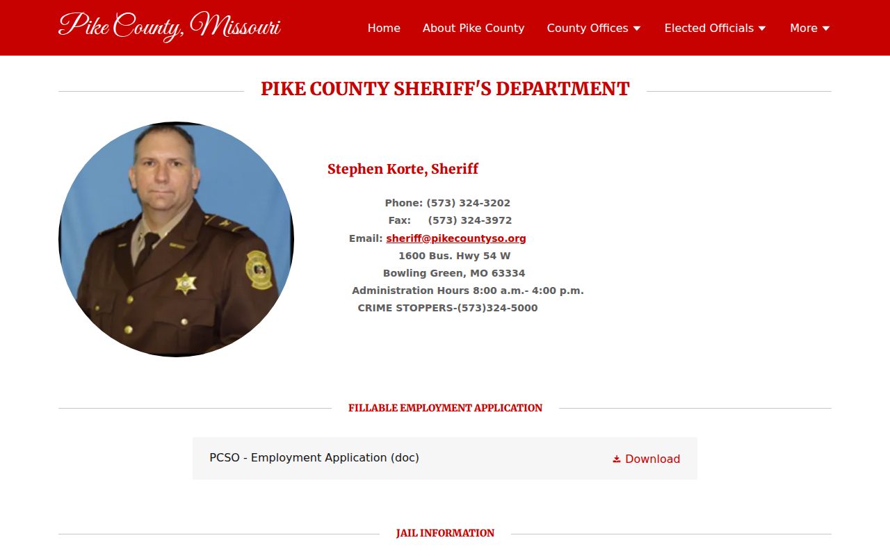 Pike County sheriff jail and criminal records page