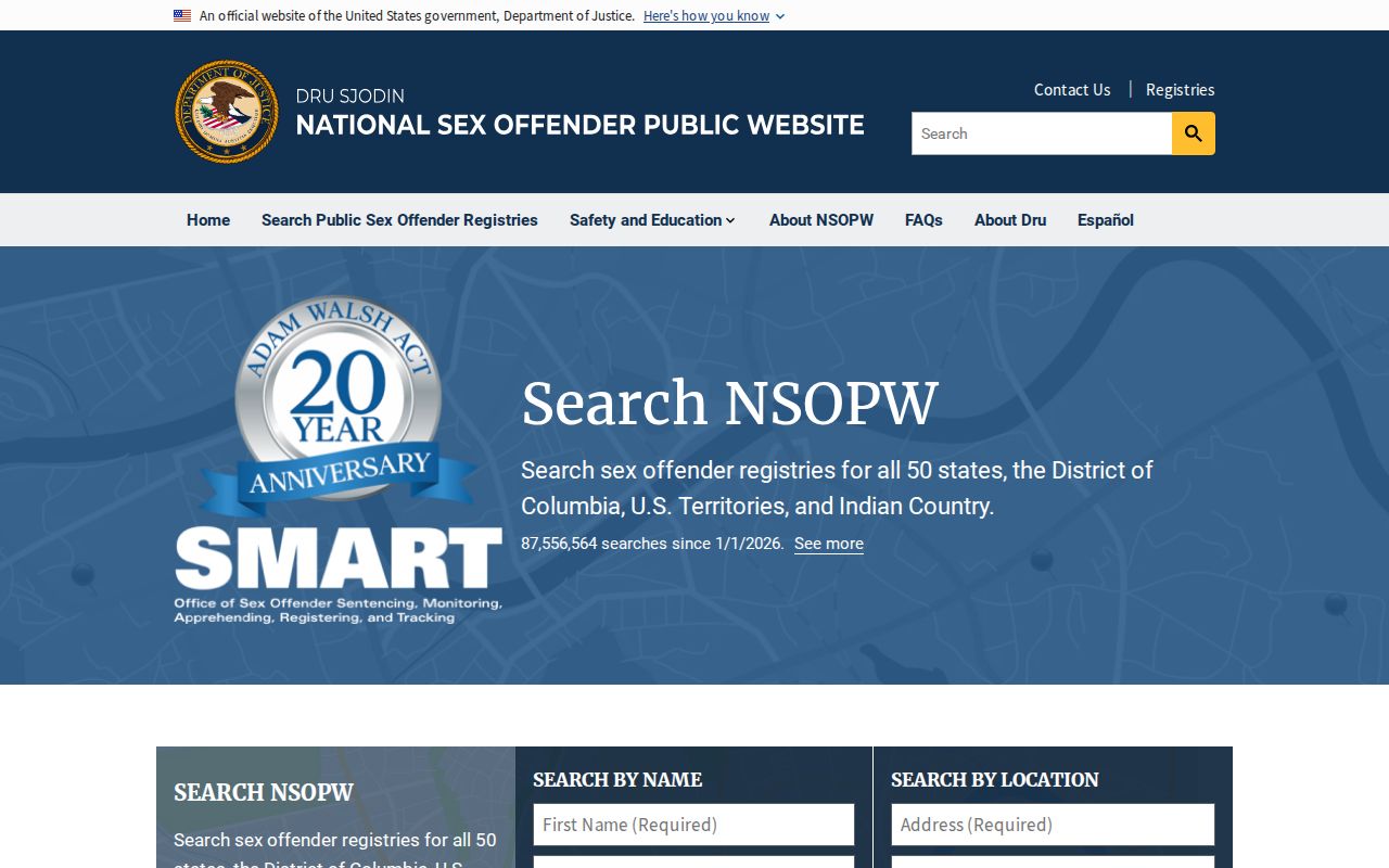 Pike County sex offender search through the national registry interface